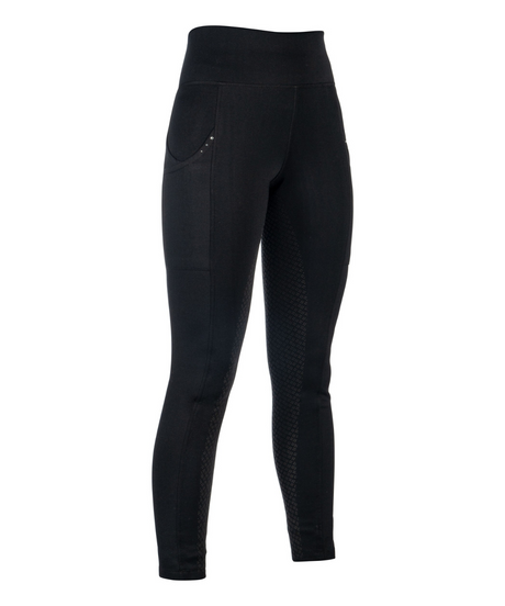 HKM Women's Silicone Full Seat Riding Tights -Cosy II- Style #colour_black