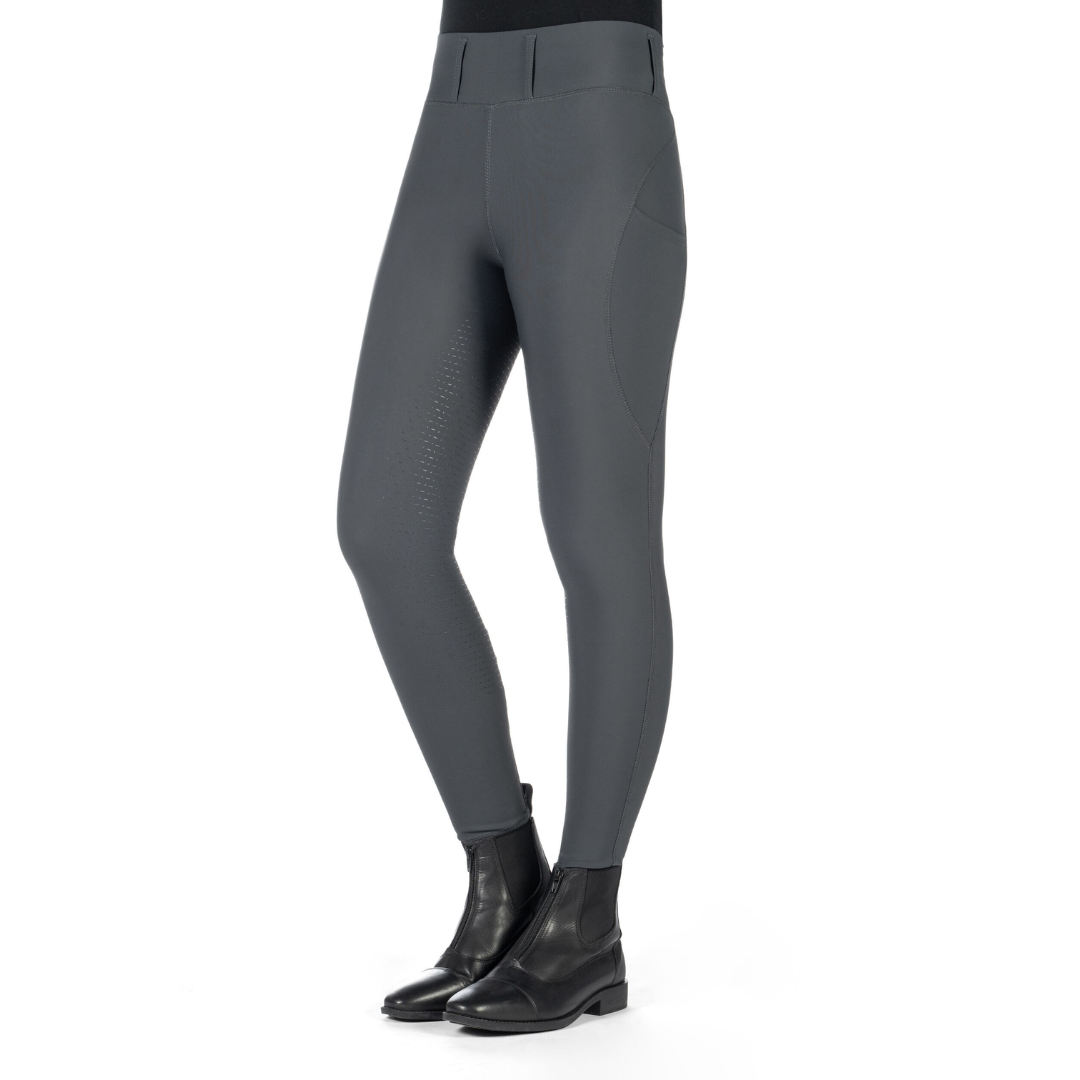 HKM Womens's Silicone Full Seat Riding Leggings -Jil High Waist- #colour_grey