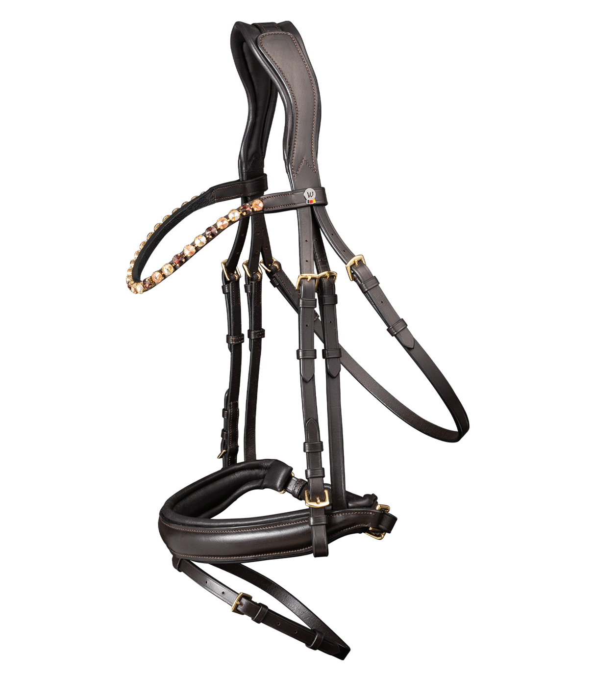 Waldhausen X-Line Goldheart Bridle #colour_brown