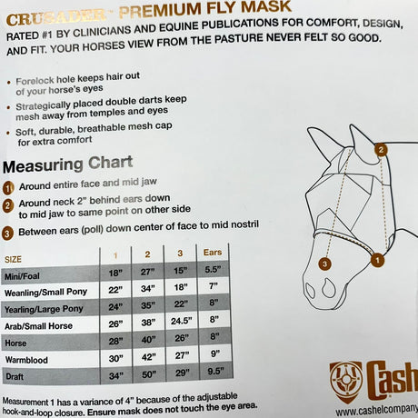 Cashel Crusader Standard Fly Mask with Ears