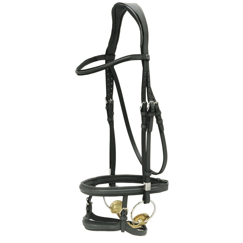 Stubben 2700 Pro-Jump Tandem Noseband Snaffle Bridle #colour_black-black