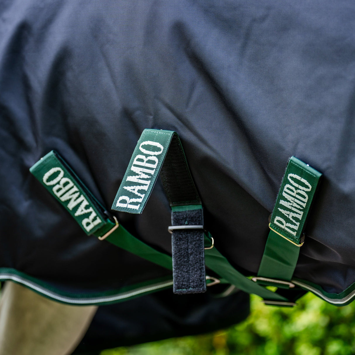 Horseware Ireland Rambo Wug Turnout Heavy 400g #colour_navy-hunter-green-silver