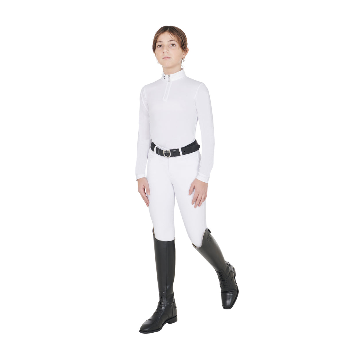 Equestro Girls' Slim Fit Anti-Uv Competition Polo Shirt