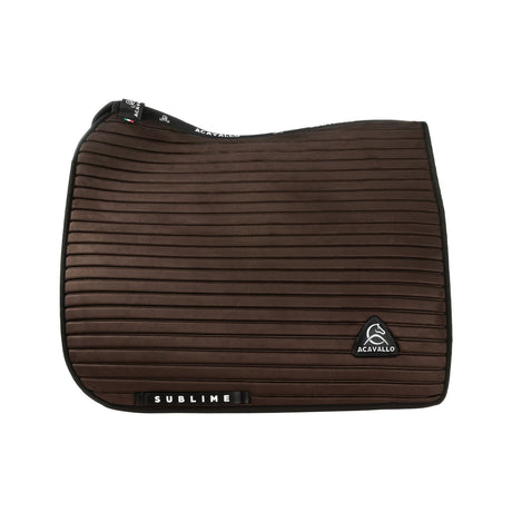 Acavallo Stripe Suede Dressage Saddle Pad W/Square Back Corner #colour_brown