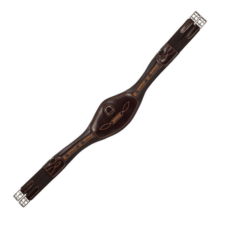 Anatomical jumping girth leather