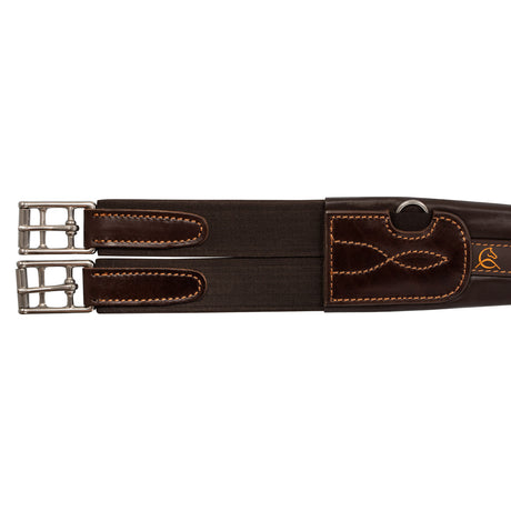Anatomical jumping girth leather