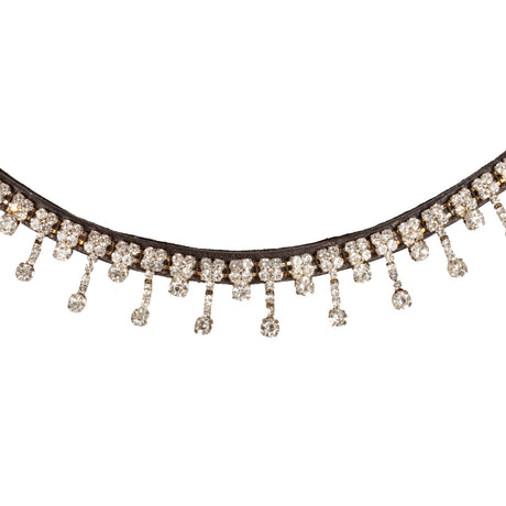 Acavallo Queen Browband Calfskin & Crystals #colour_brown-transparent