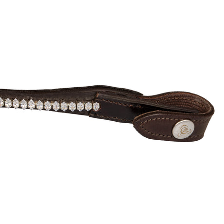 Acavallo Browband Calfskin & Oval Crystals #colour_brown-transparent