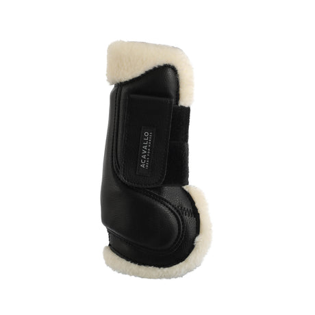 Jumping tendon boots faux sheepskin & hook-and-loop closure
