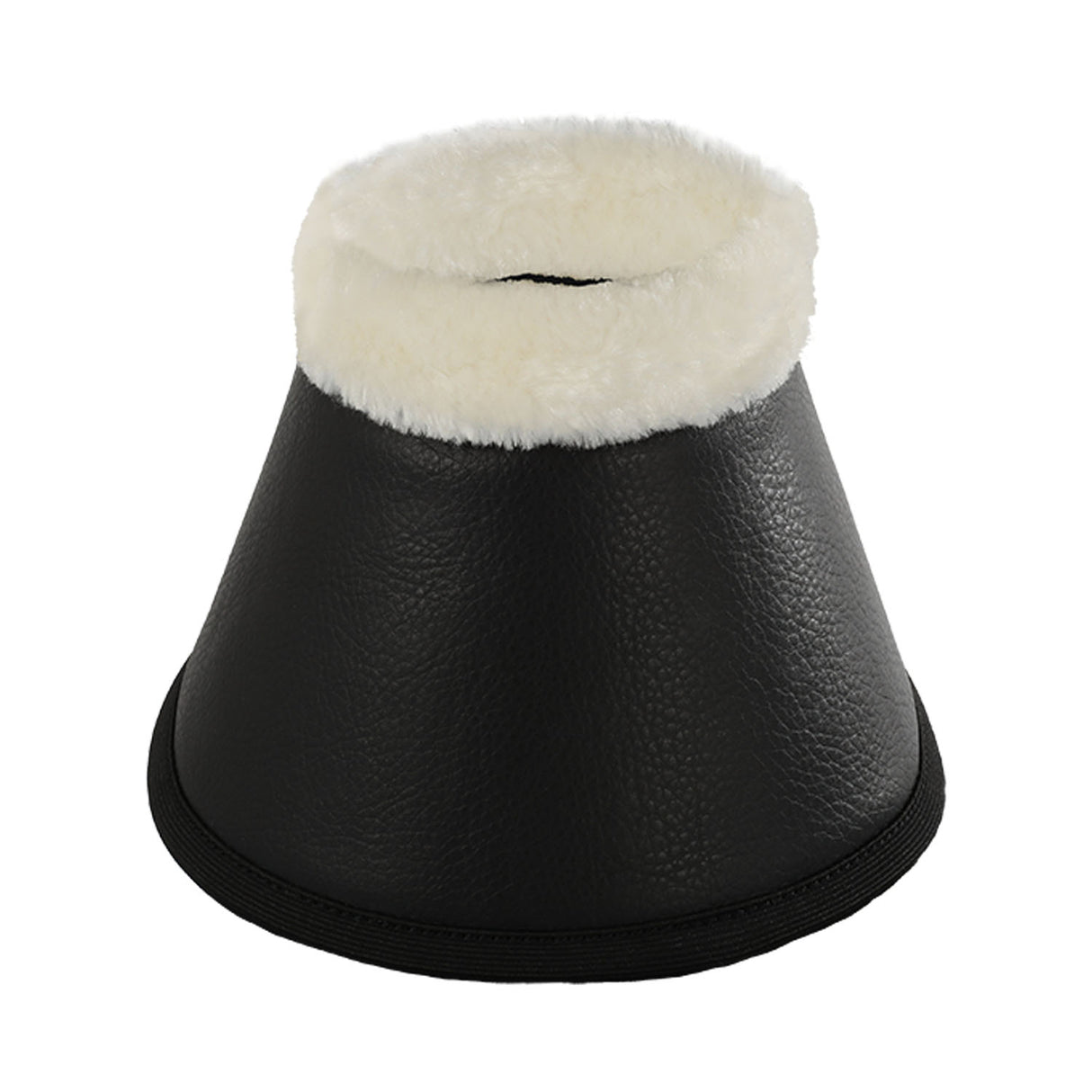 Acavallo Eco-Leather Bell Boots Faux Sheepskin & Hook-And-Loop Closure #colour_black