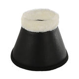 Acavallo Eco-Leather Bell Boots Faux Sheepskin & Hook-And-Loop Closure #colour_black