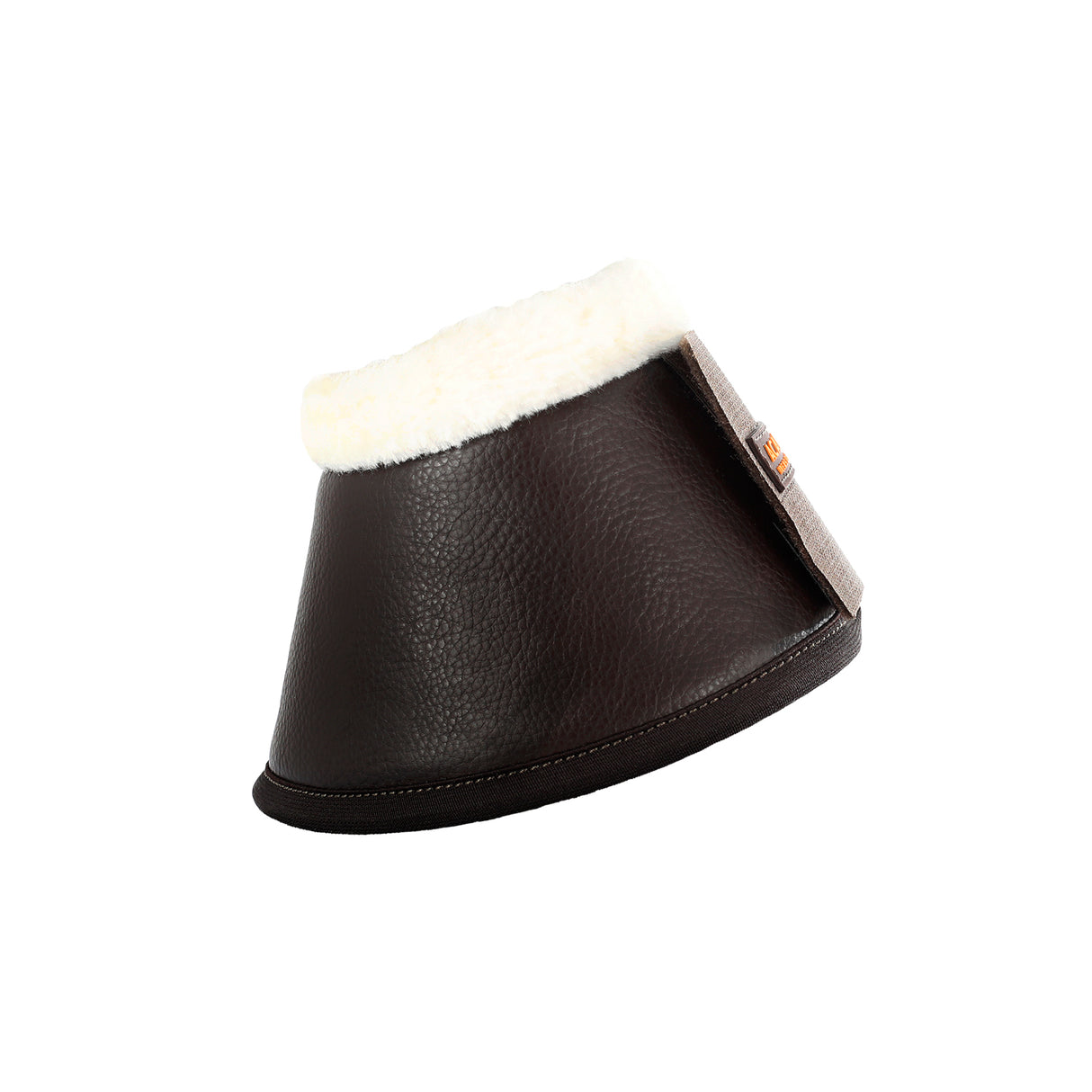 Acavallo Eco-Leather Bell Boots Faux Sheepskin & Hook-And-Loop Closure #colour_brown