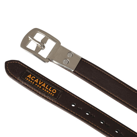 Calfskin stirrup leathers encased buckle
