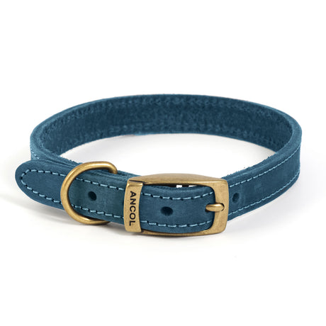 Ancol Timberwolf Leather Collar #colour_blue