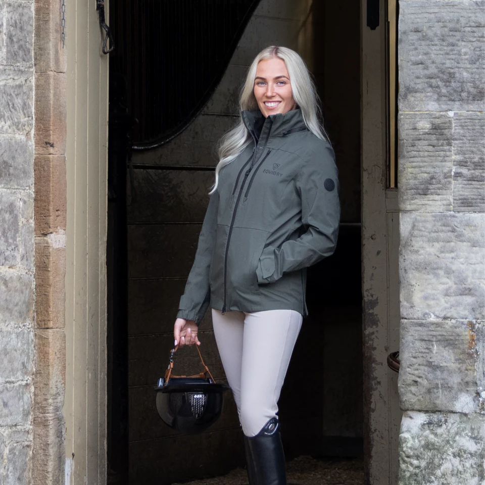 EQUIDRY Women's Varsha Jacket #colour_black-forest-green