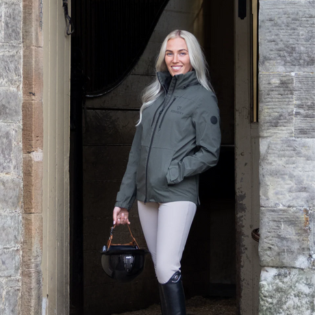 EQUIDRY Women's Varsha Jacket #colour_black-forest-green