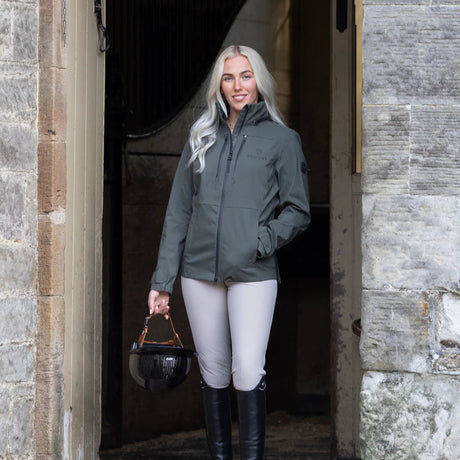 EQUIDRY Women's Varsha Jacket #colour_black-forest-green