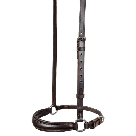 Equestro Leather German Style Noseband Bridle #colour_brown
