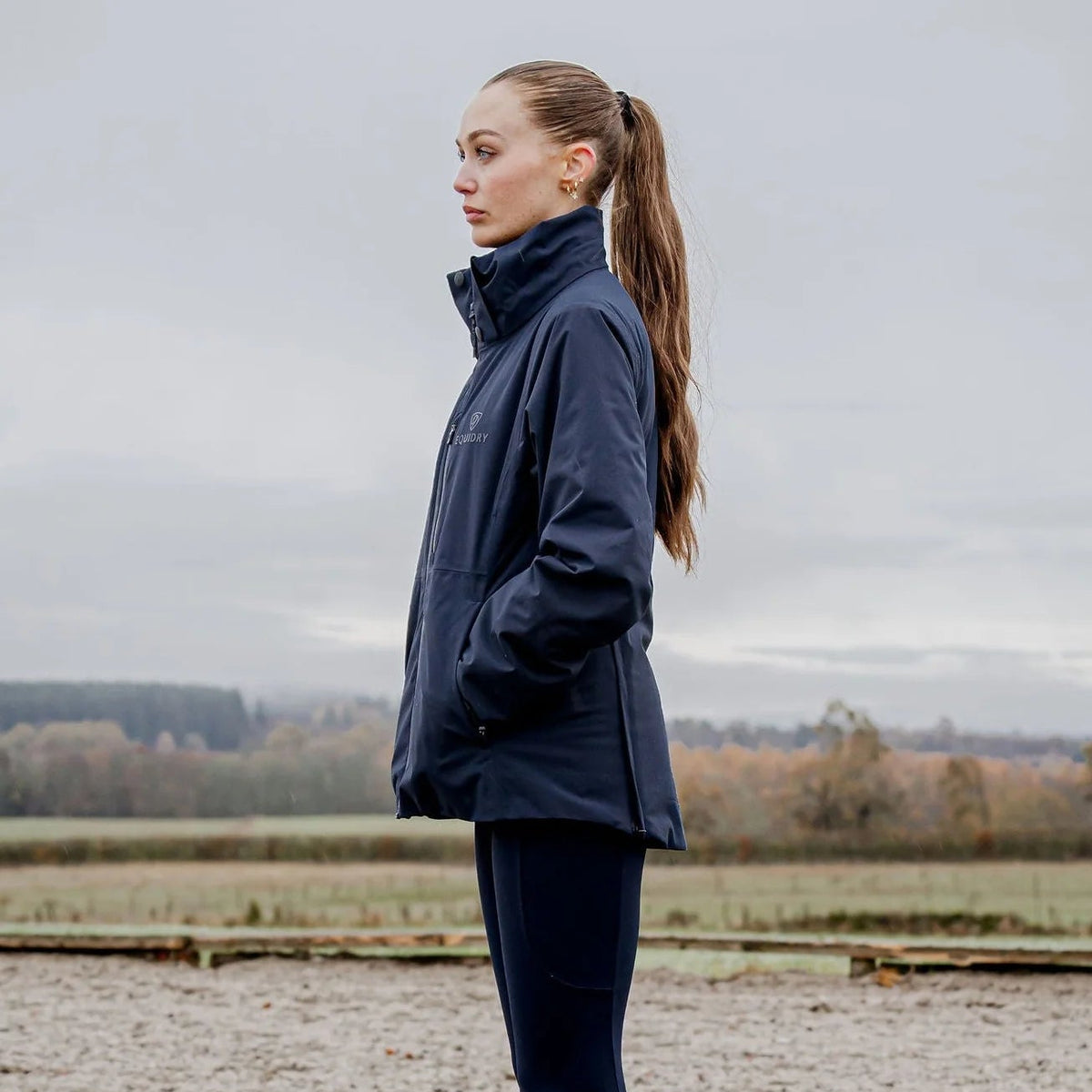 EQUIDRY Women's Iris Waterproof Riding Jacket #colour_navy