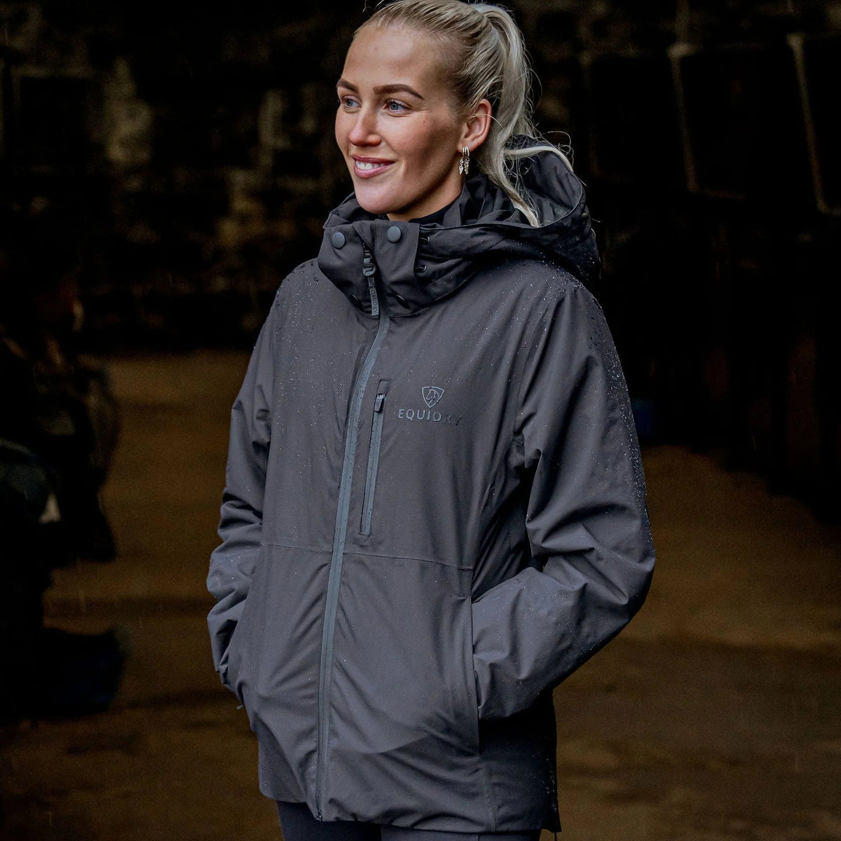 EQUIDRY Women's Iris Waterproof Riding Jacket #colour_black