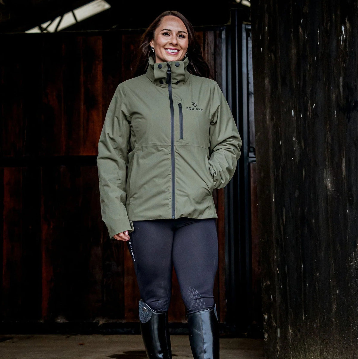 EQUIDRY Women's Iris Waterproof Riding Jacket #colour_green