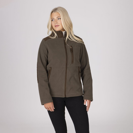 Shires Aubrion Heritage Unisex Full Zip Fleece #colour_dark-olive
