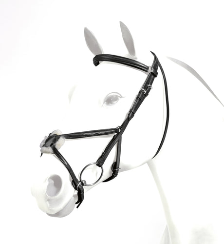 Equipe Emporio Figure 8 Padded Bridle with Brass Fittings - No Reins #colour_black