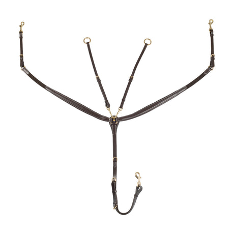 Tanned leather fork breastplate with steel buckles NEW