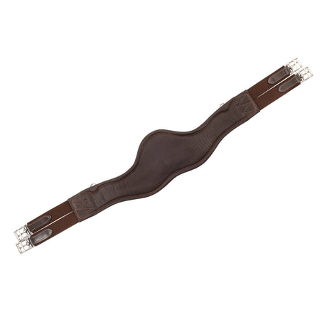 Shaped leather jumping girth