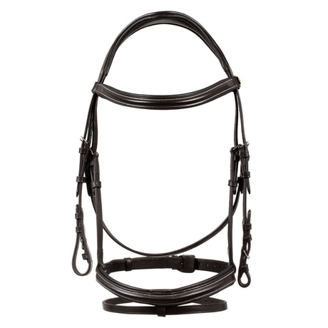 Equestro Raised And Padded Anatomical Bridle #colour_brown