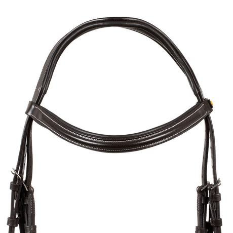 Equestro Raised And Padded Anatomical Bridle #colour_brown