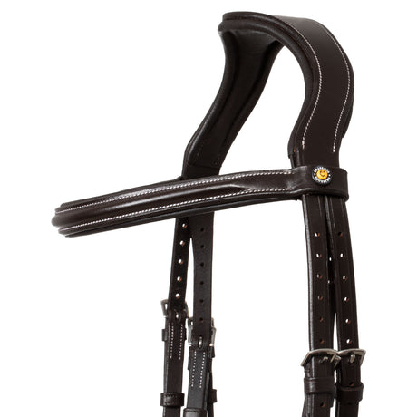 Equestro Raised And Padded Anatomical Bridle #colour_brown