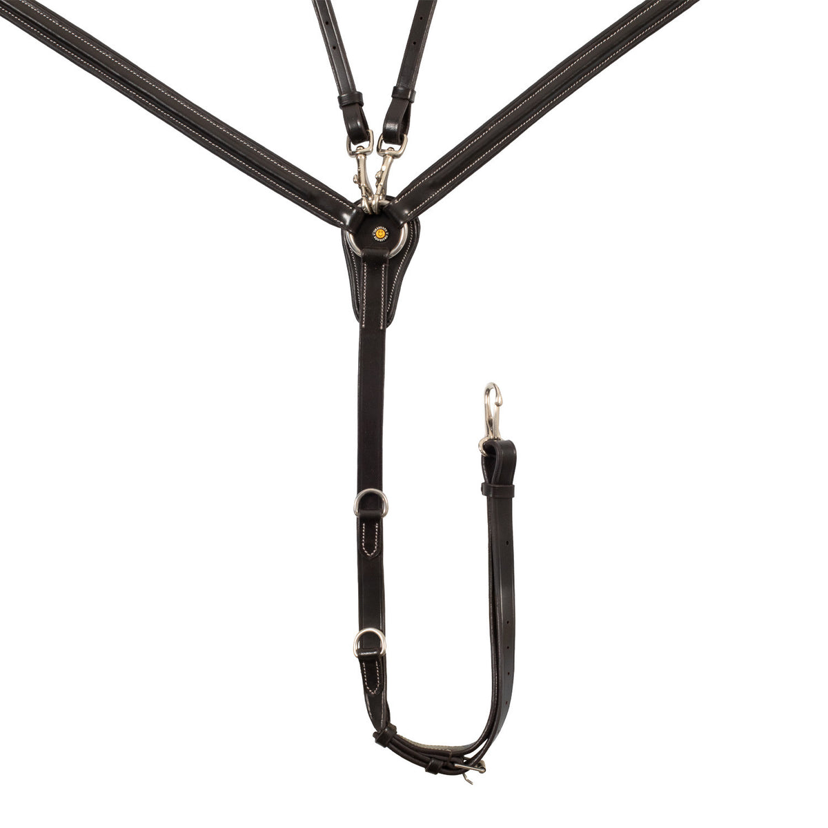 LEATHER BREASTPLATE WITH ELASTIC INSERTS & REMOVABLE MARTINGALE