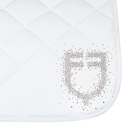 Equestro Dressage Saddle Pad Rhinestone Logo #colour_white