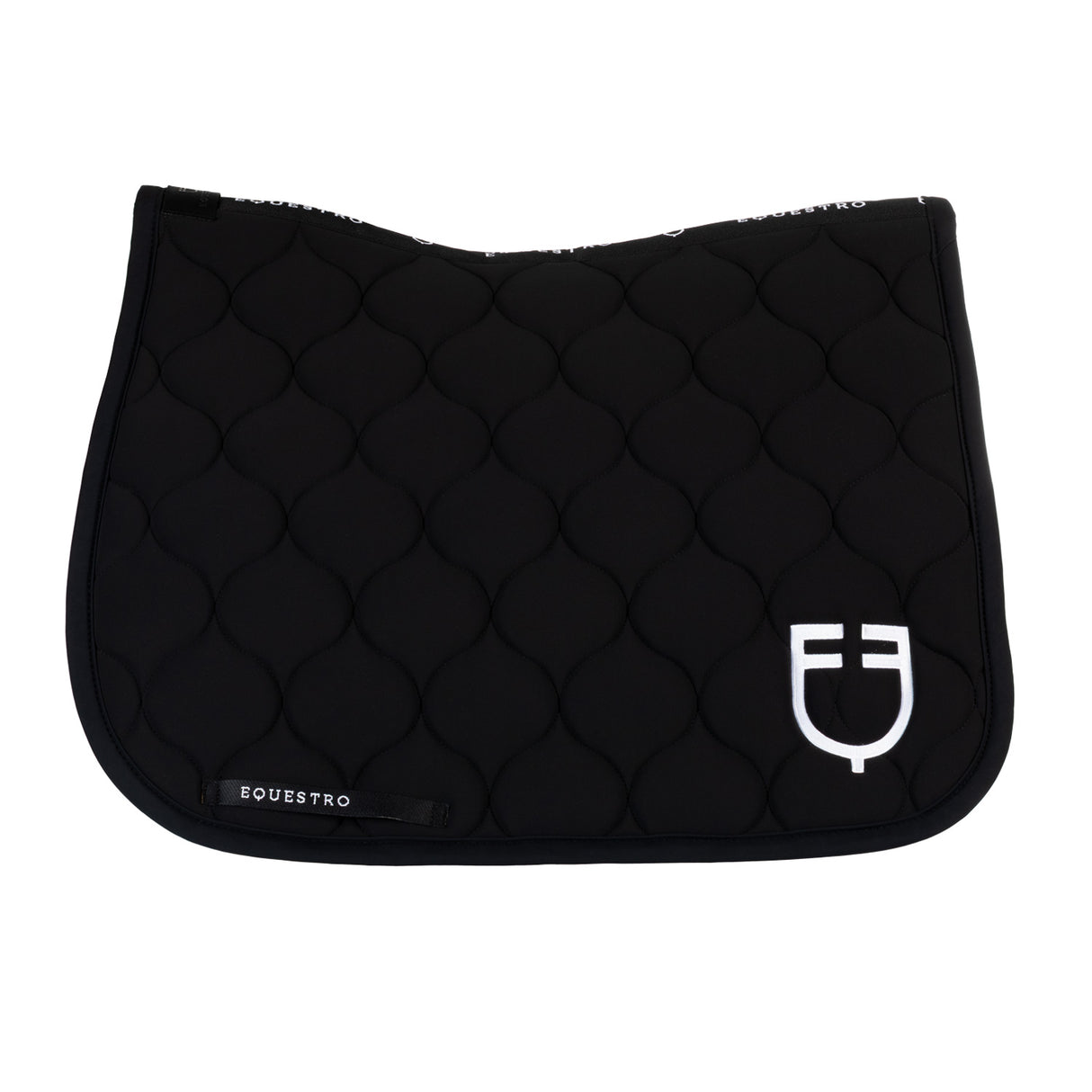 Equestro Dressage Saddle Pad With Onion Quilting #colour_black