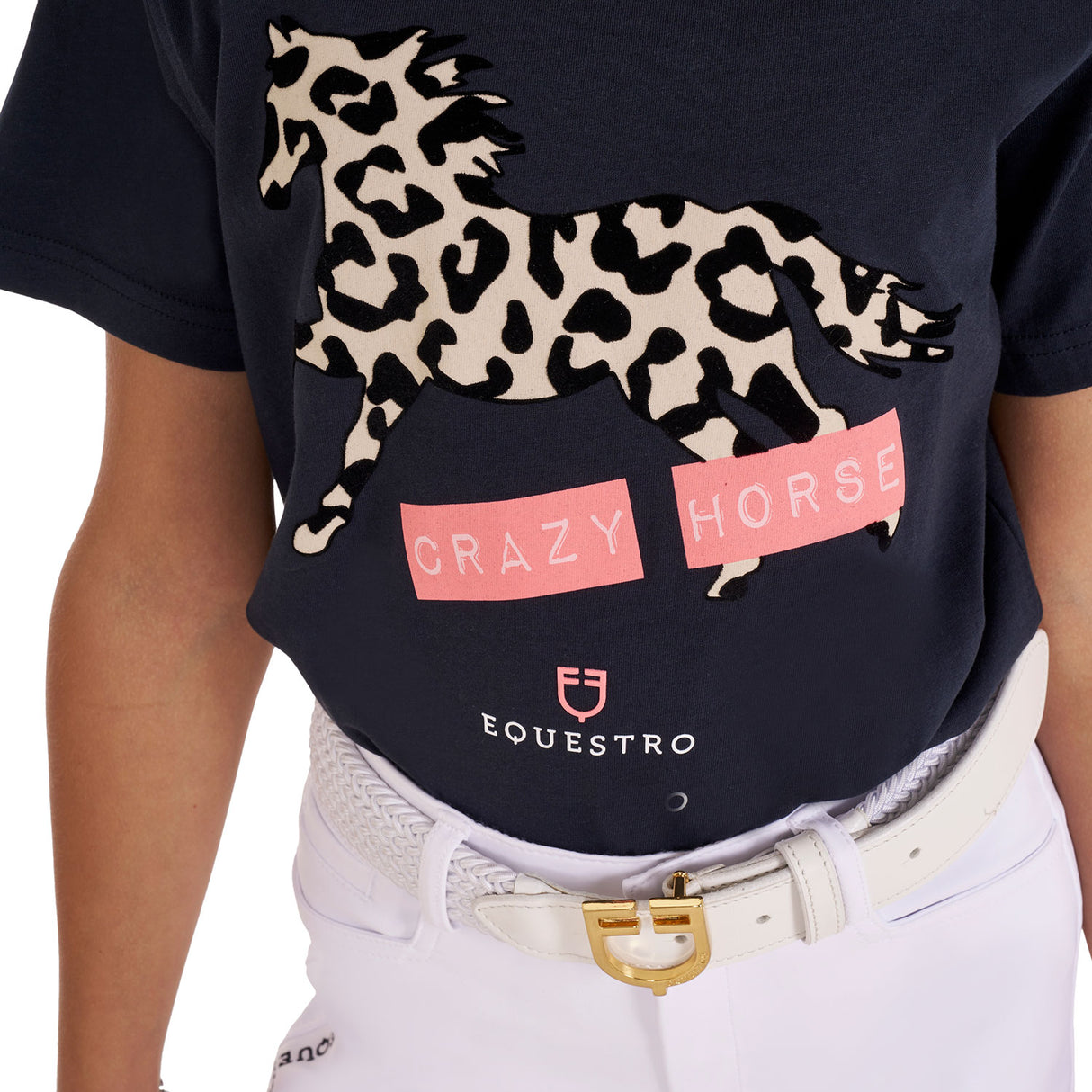 Equestro Girls' Crazy Horse Cotton T-Shirt