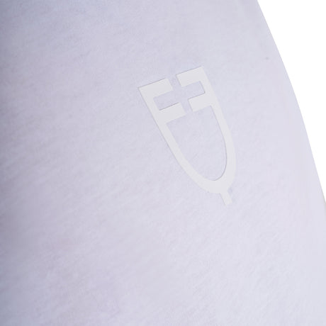 Equestro Girls' Basic Cotton T-Shirt With Tone On Tone Logo #colour_white
