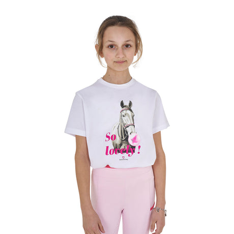 Equestro Girls' So Lovely Cotton T-Shirt #colour_white