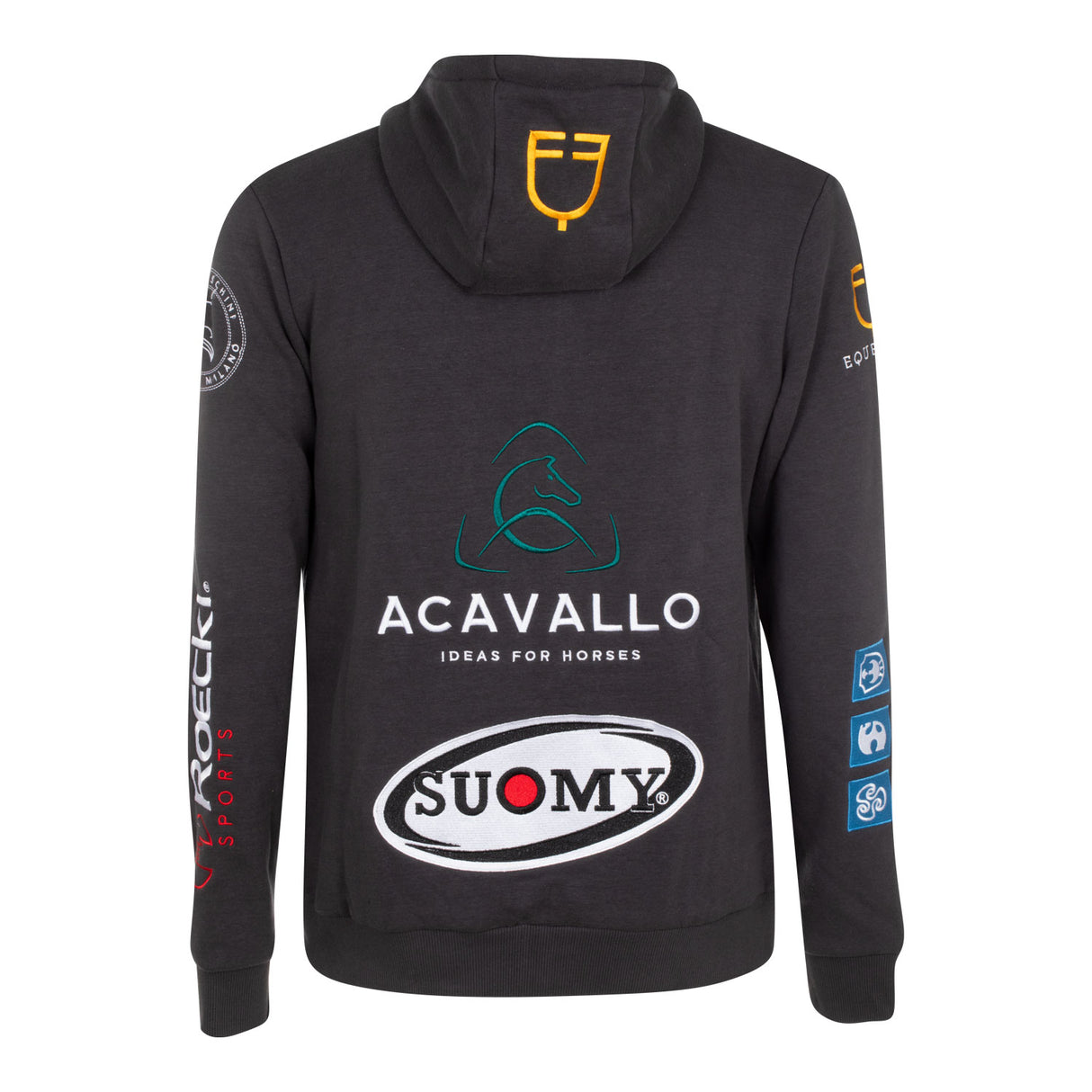 Equestro Men's Hoddie With Multilogo Patches #colour_grey