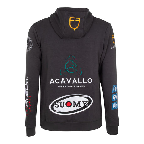 Equestro Men's Hoddie With Multilogo Patches #colour_grey