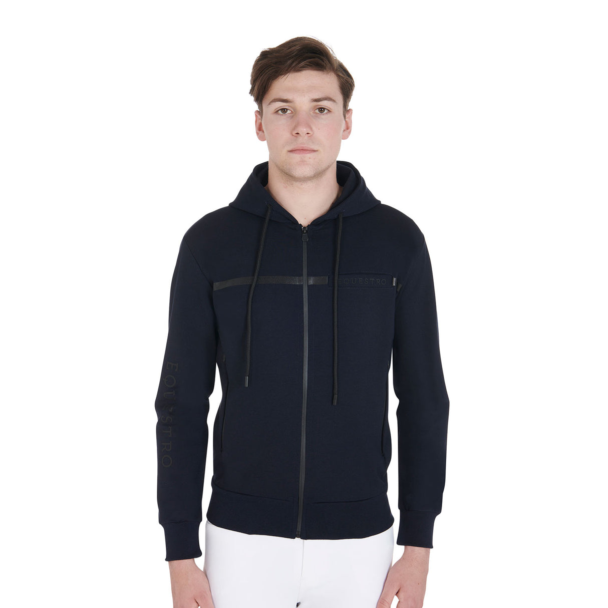 Equestro Men's Full Zip Interlock Sweatshirt #colour_blue