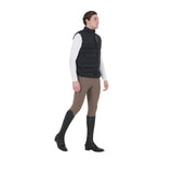 Equestro Men's Stretch Fabric Vest Silicone Patch #colour_black