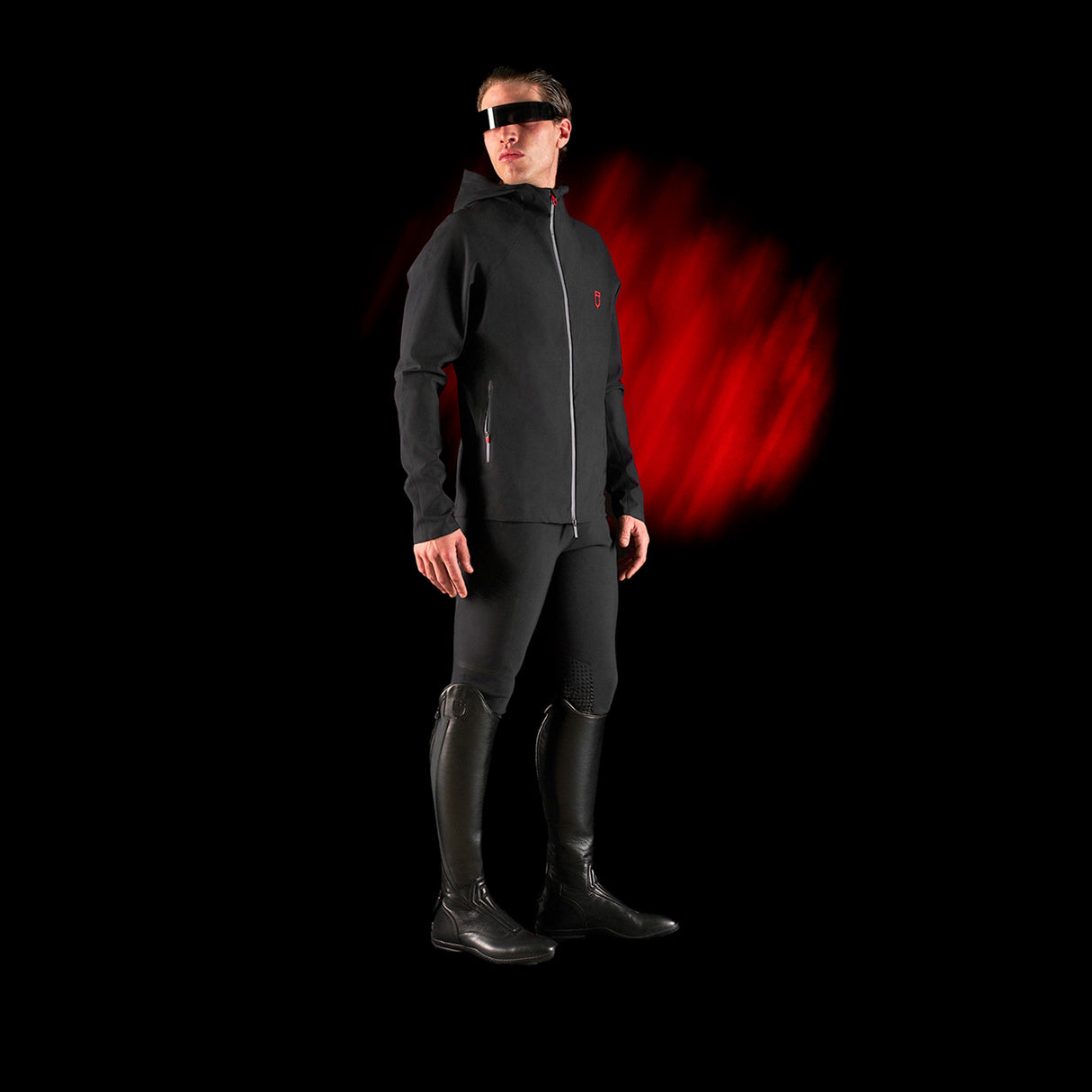 Equestro Equestro Ridertechnology Men's Technical Hooded Sweatshirt #colour_black