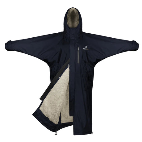 EQUIDRY Women's Thick Fleece Evolution Fixed Hood #colour_navy-cream