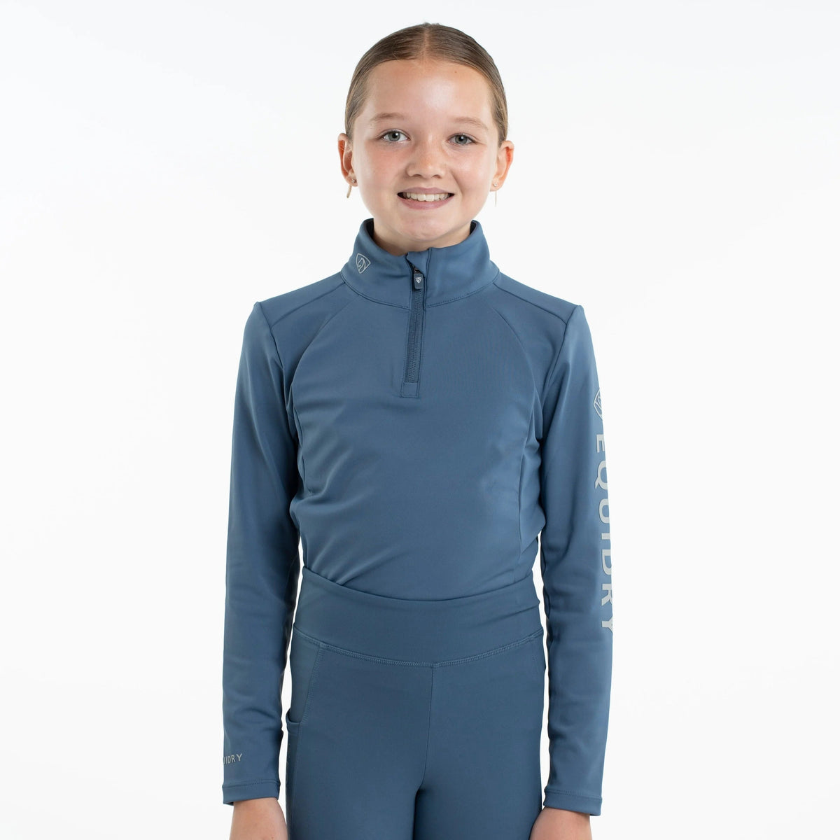 EQUIDRY Children's Water Repellent Base Layer #colour_steel-blue-silver