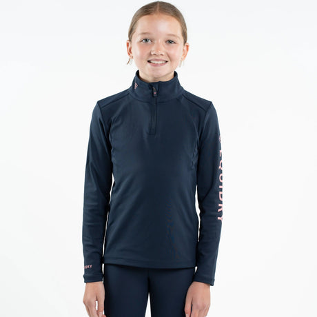 EQUIDRY Children's Water Repellent Base Layer #colour_navy-pale-pink