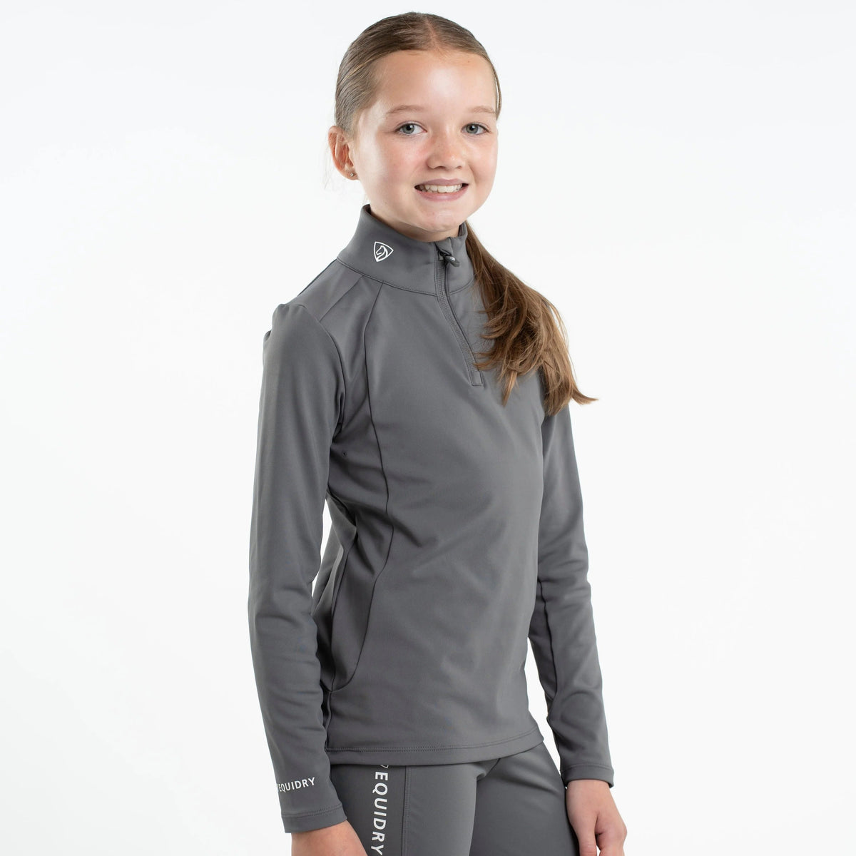 EQUIDRY Children's Water Repellent Base Layer #colour_grey-white