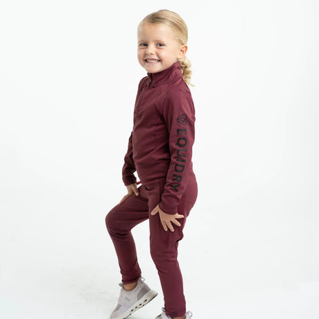 EQUIDRY Children's Water Repellent Base Layer #colour_plum-black