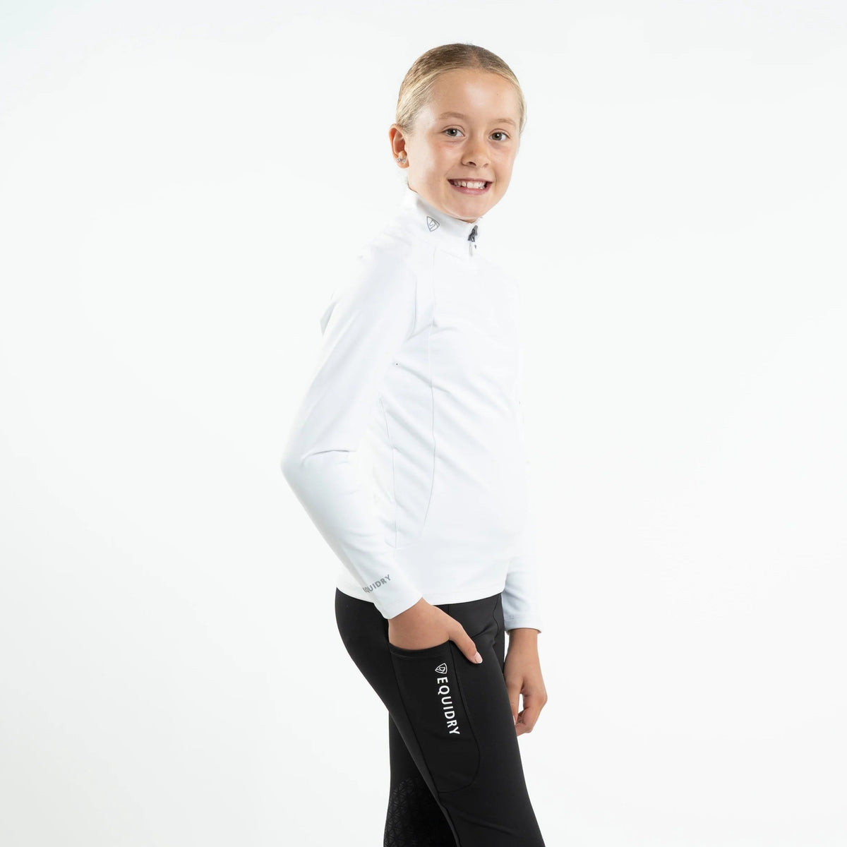 EQUIDRY Children's Water Repellent Base Layer #colour_white-grey