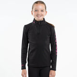 EQUIDRY Children's Water Repellent Base Layer #colour_black-peacock-pink